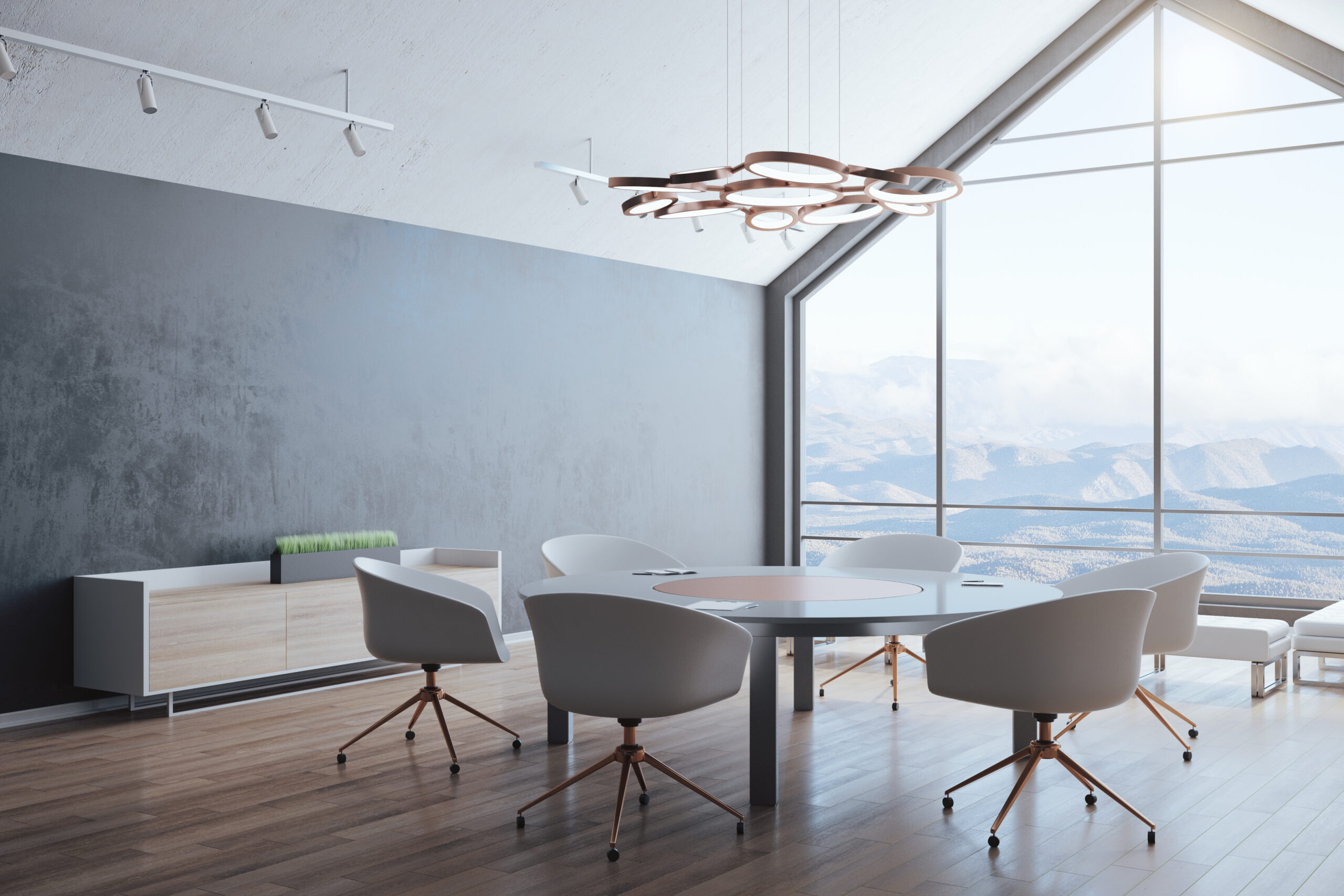 Contemporary Attic Interior Room With Furniture